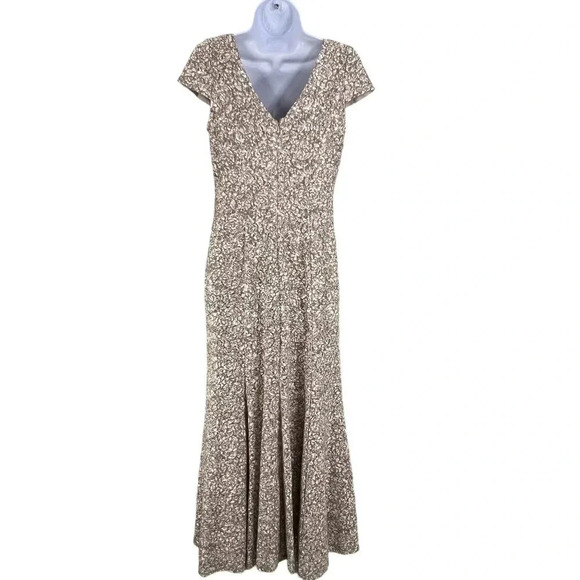 Alex Evenings Womens Sz 6 Long Cap Sleeve Fit & Flare Dress Sequin Detail Formal - Picture 2 of 16